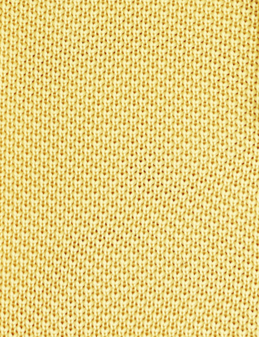 100% Polyester Diamond End Knitted Tie - Pastel Yellow