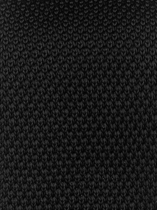100% Polyester Square End Knitted Tie - Black