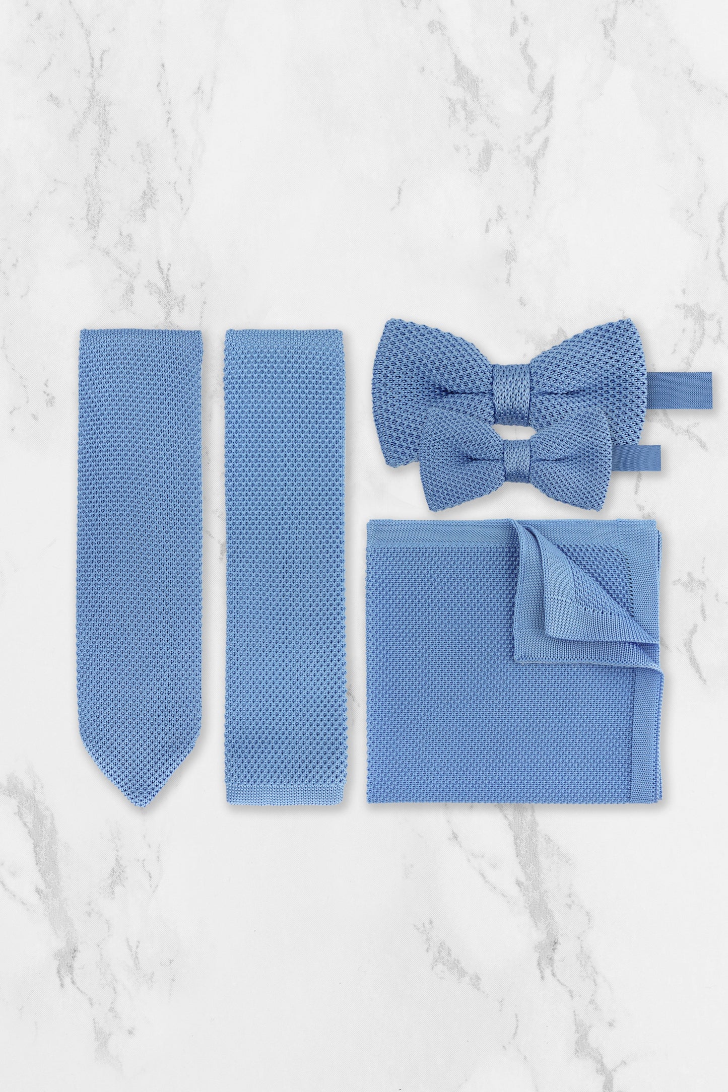 100% Polyester Knitted Child Bow Tie - Light Blue