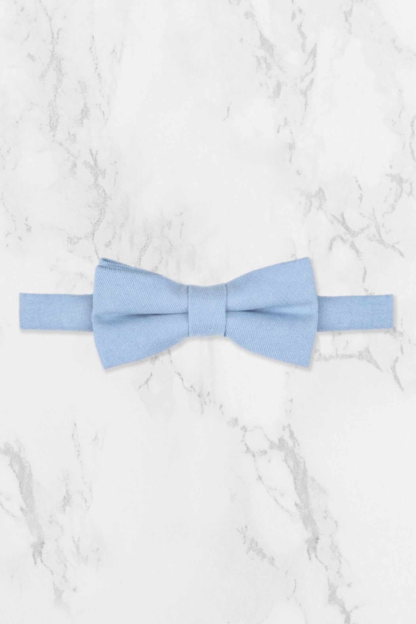 100% Brushed Cotton Suede Bow Tie - Blue