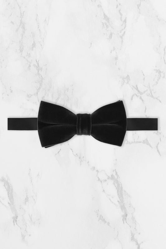 100% Velvet Bow Tie - Black