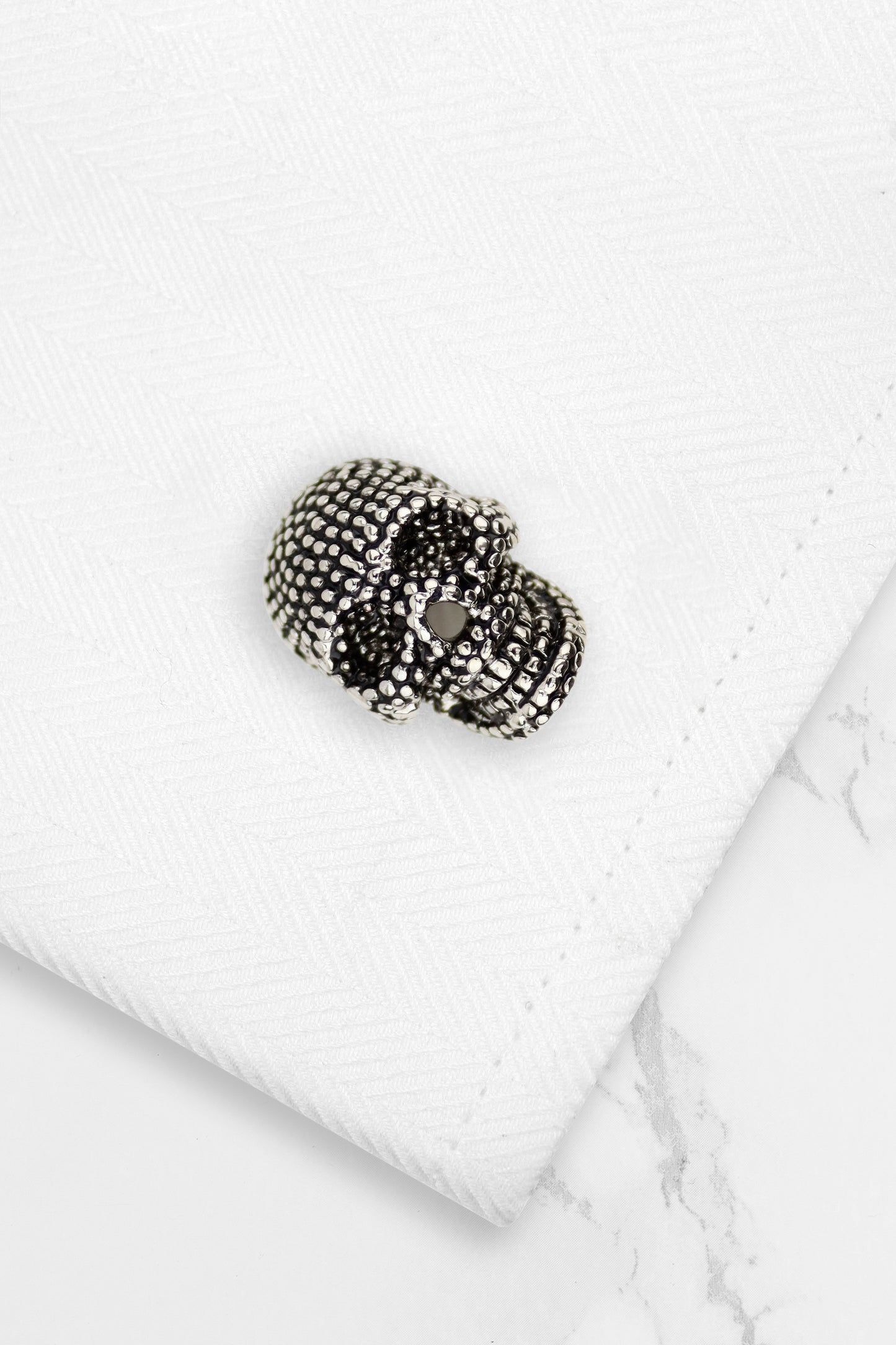 Cufflinks - Silver & Black Skull