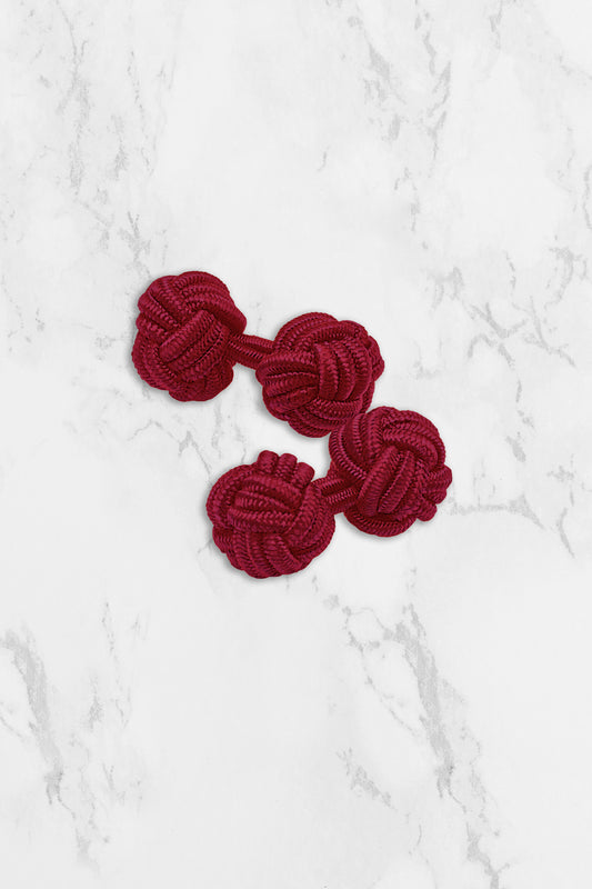 Knot Cufflinks - Burgundy Red