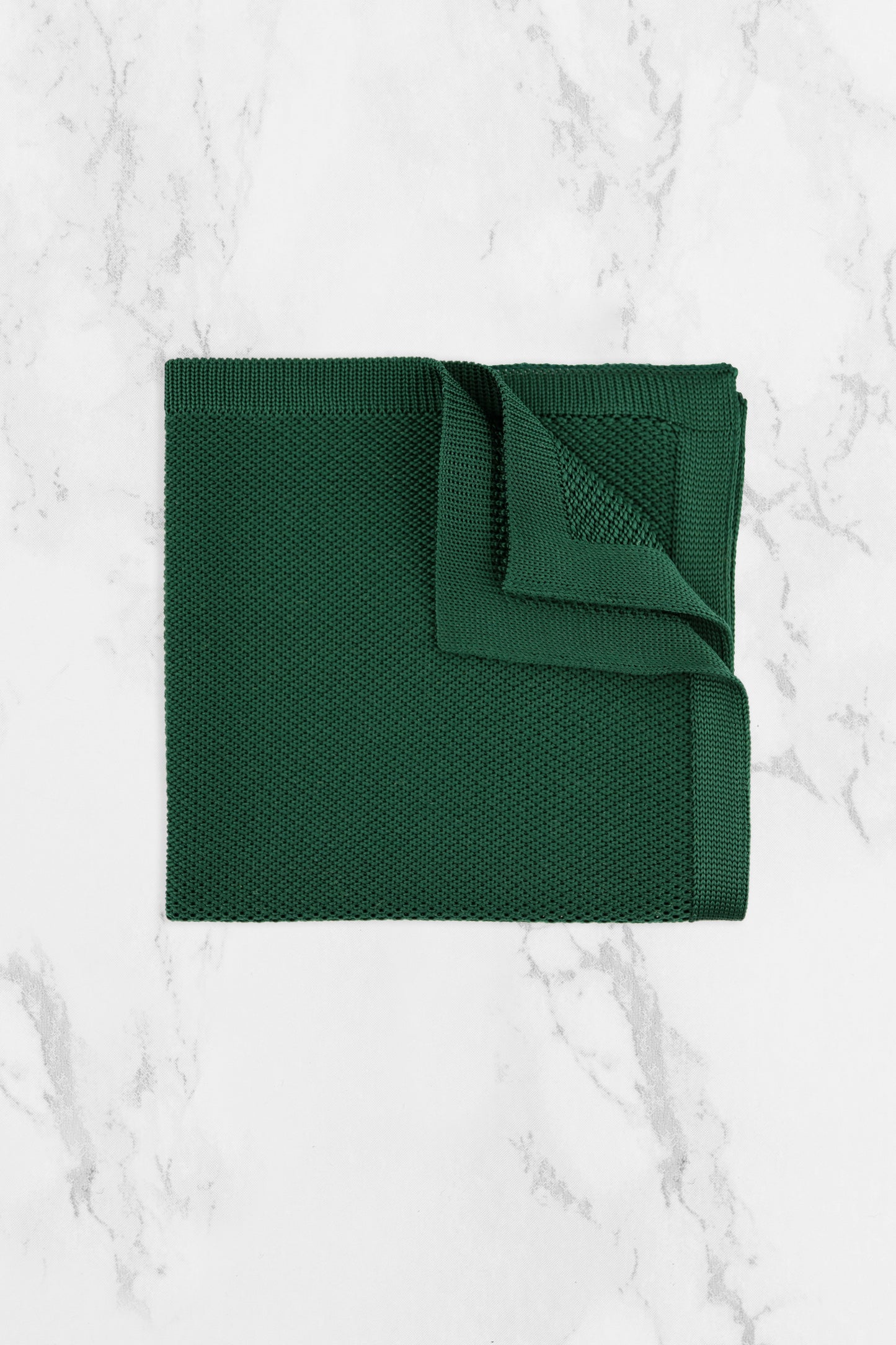 100% Polyester Square End Knitted Tie - Dark Green