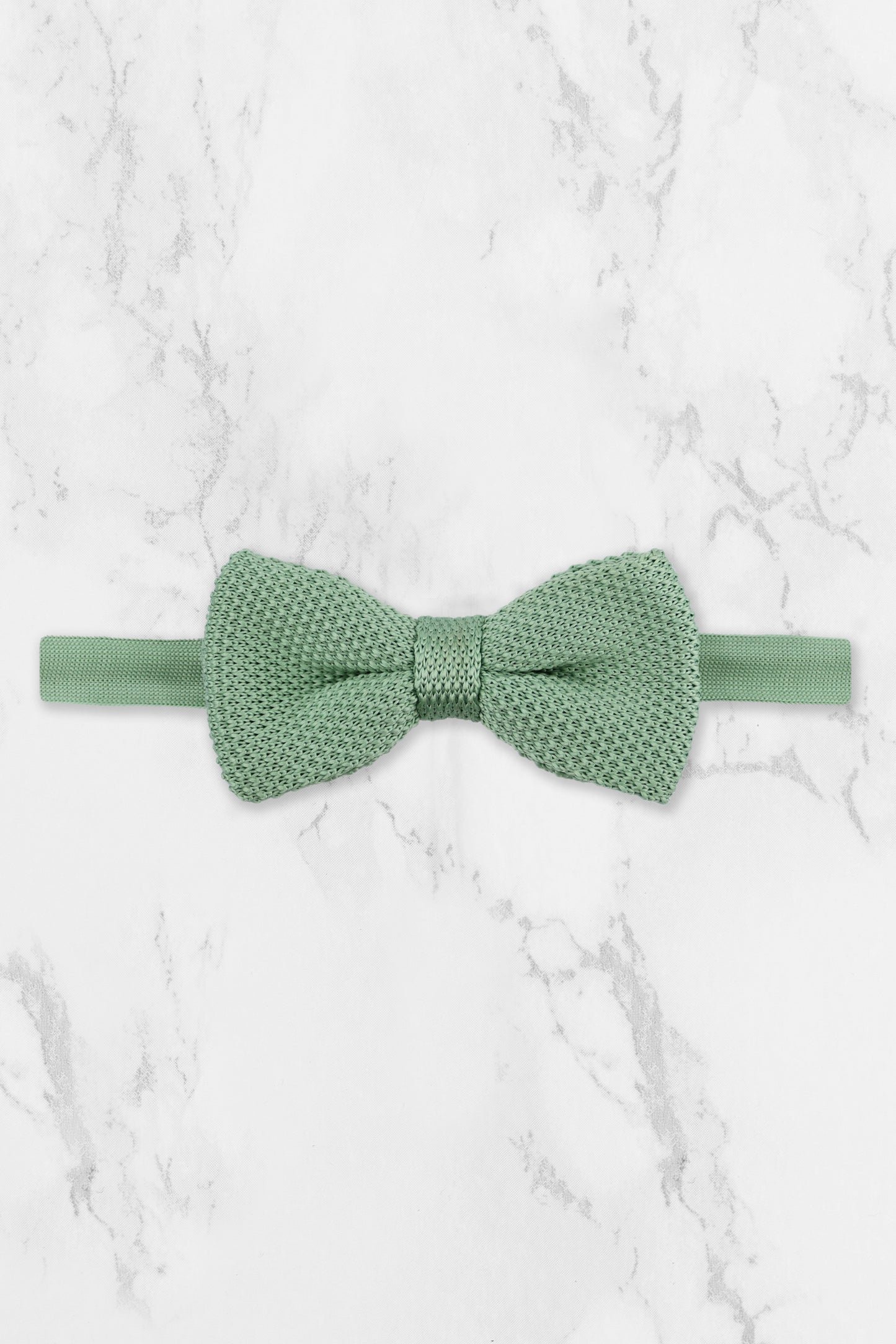 100% Polyester Diamond End Knitted Tie - Sage Green
