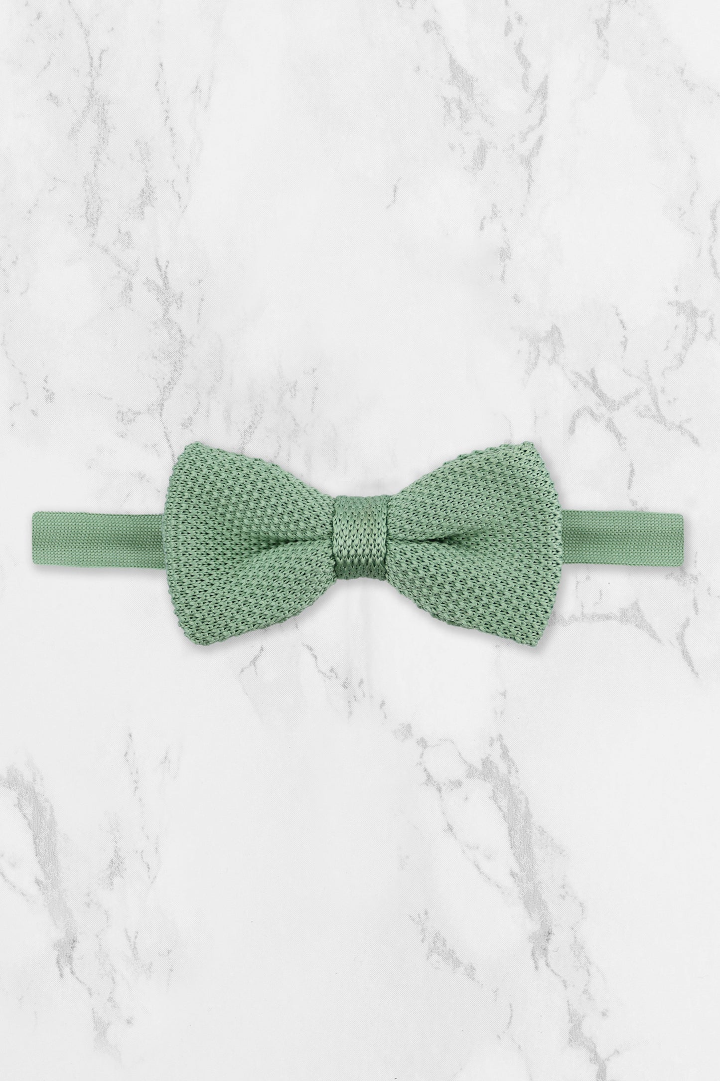 100% Polyester Square End Knitted Tie - Sage Green