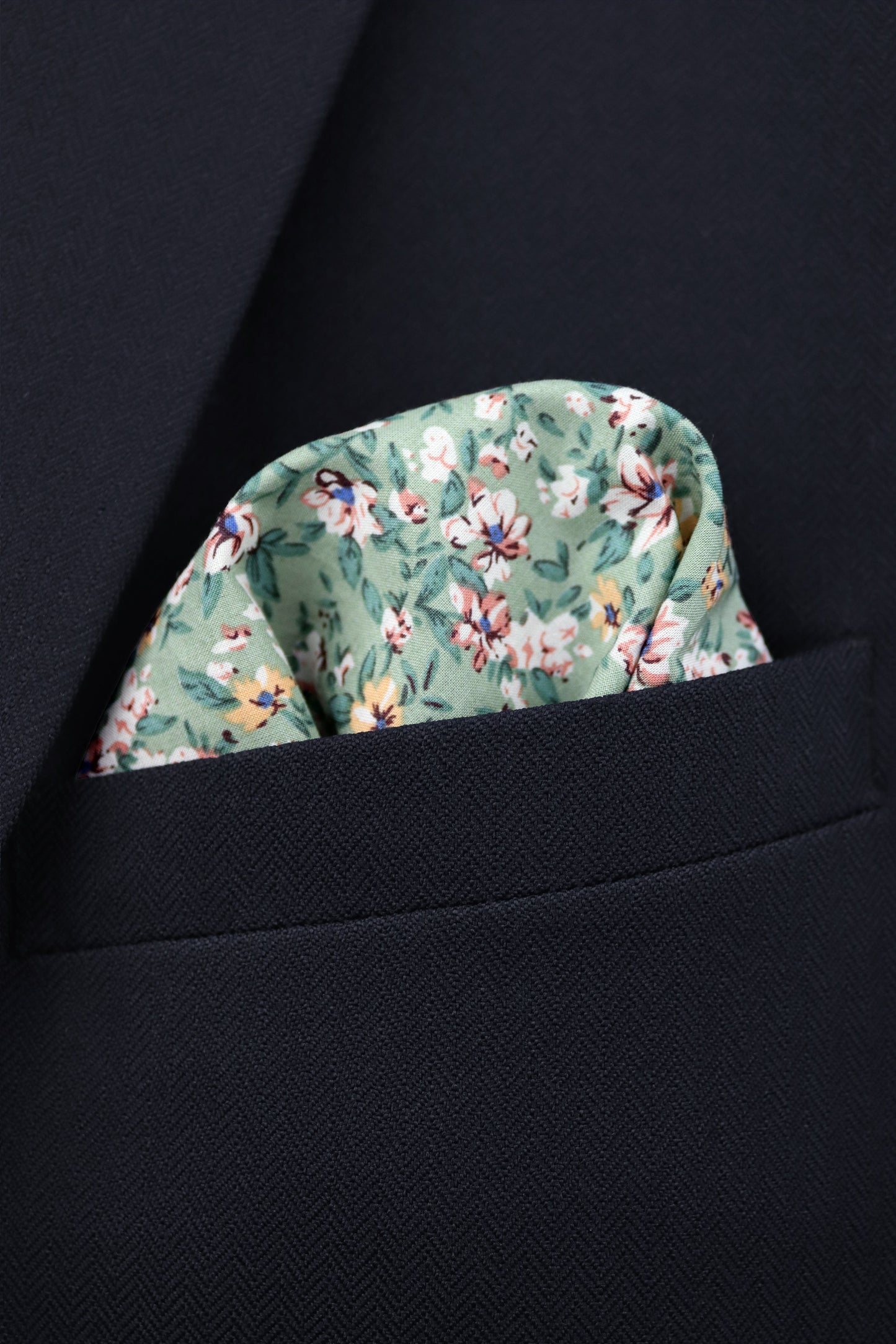 100% Cotton Floral Print Child Bow Tie - Sage Green