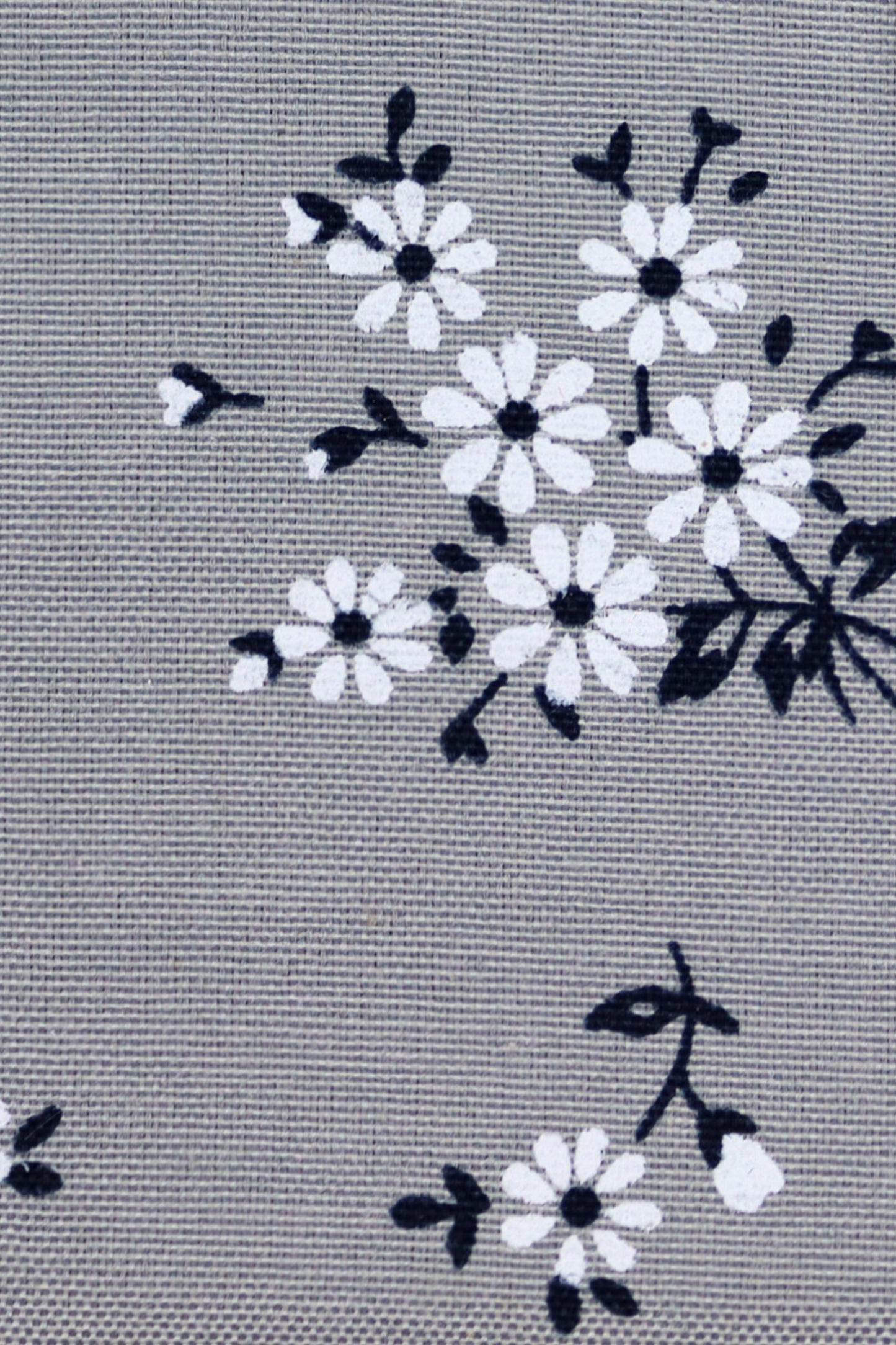 100% Cotton Floral Print Pocket Square - Grey & Navy