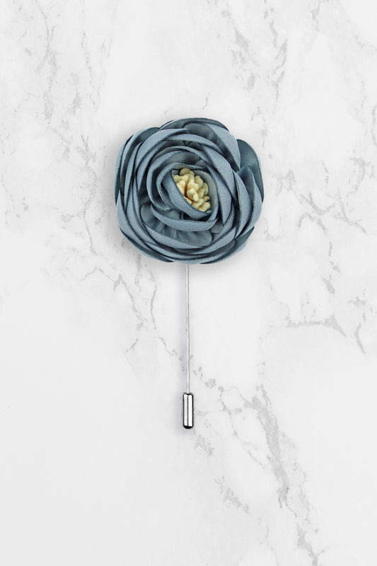 Flower Lapel Pin - Blue