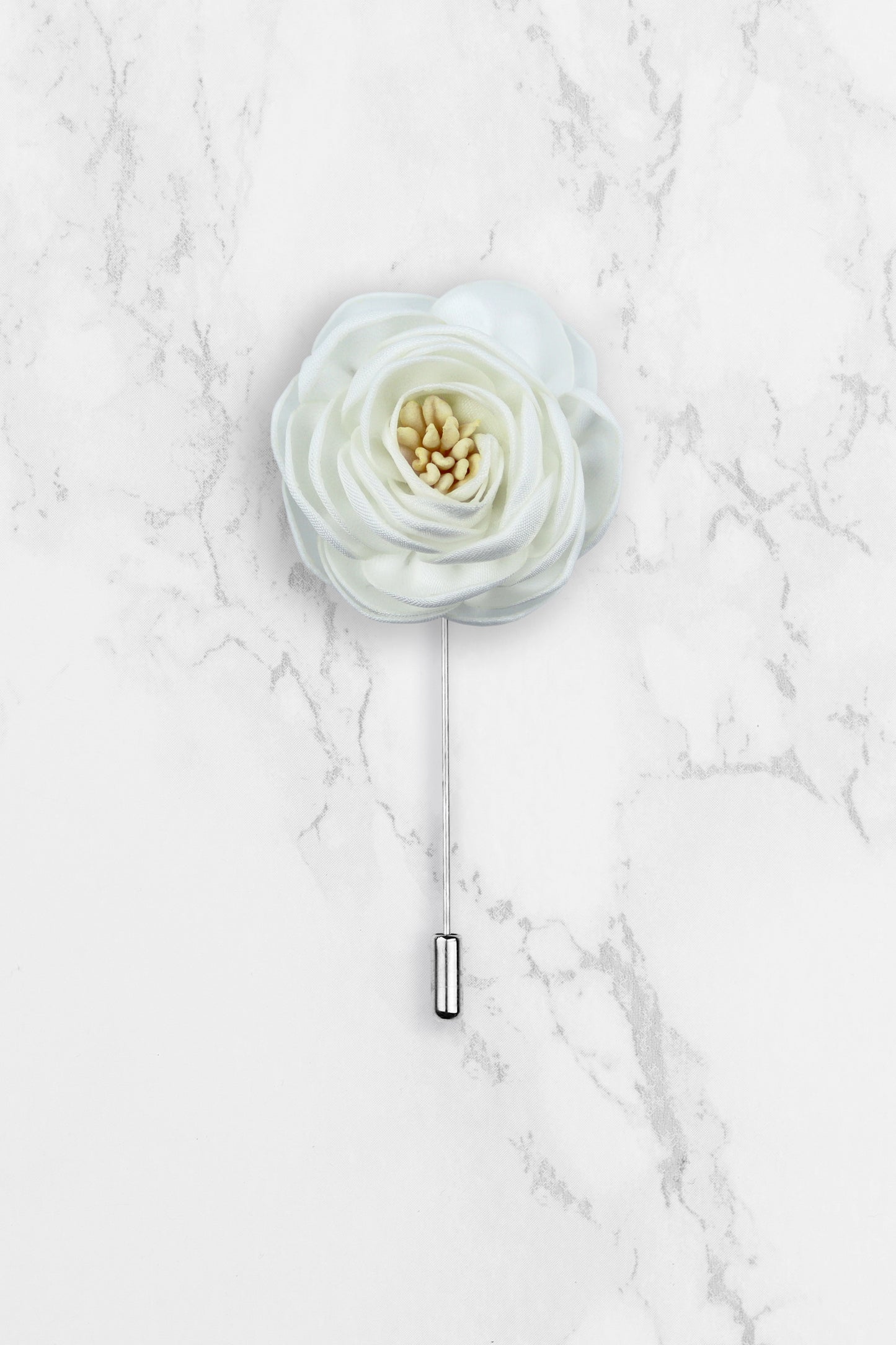 Flower Lapel Pin - White
