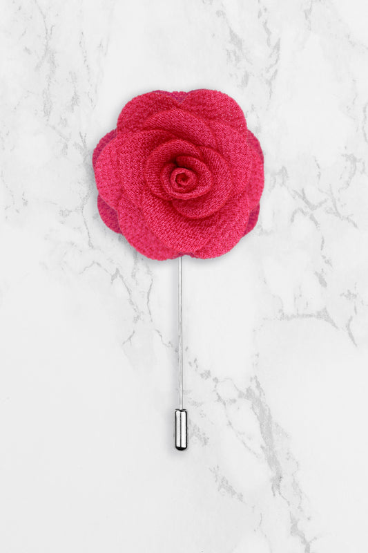 Rose Lapel Pin - Hot Pink