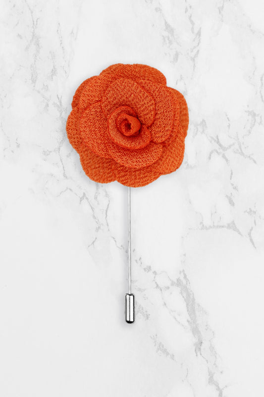 Rose Lapel Pin - Orange