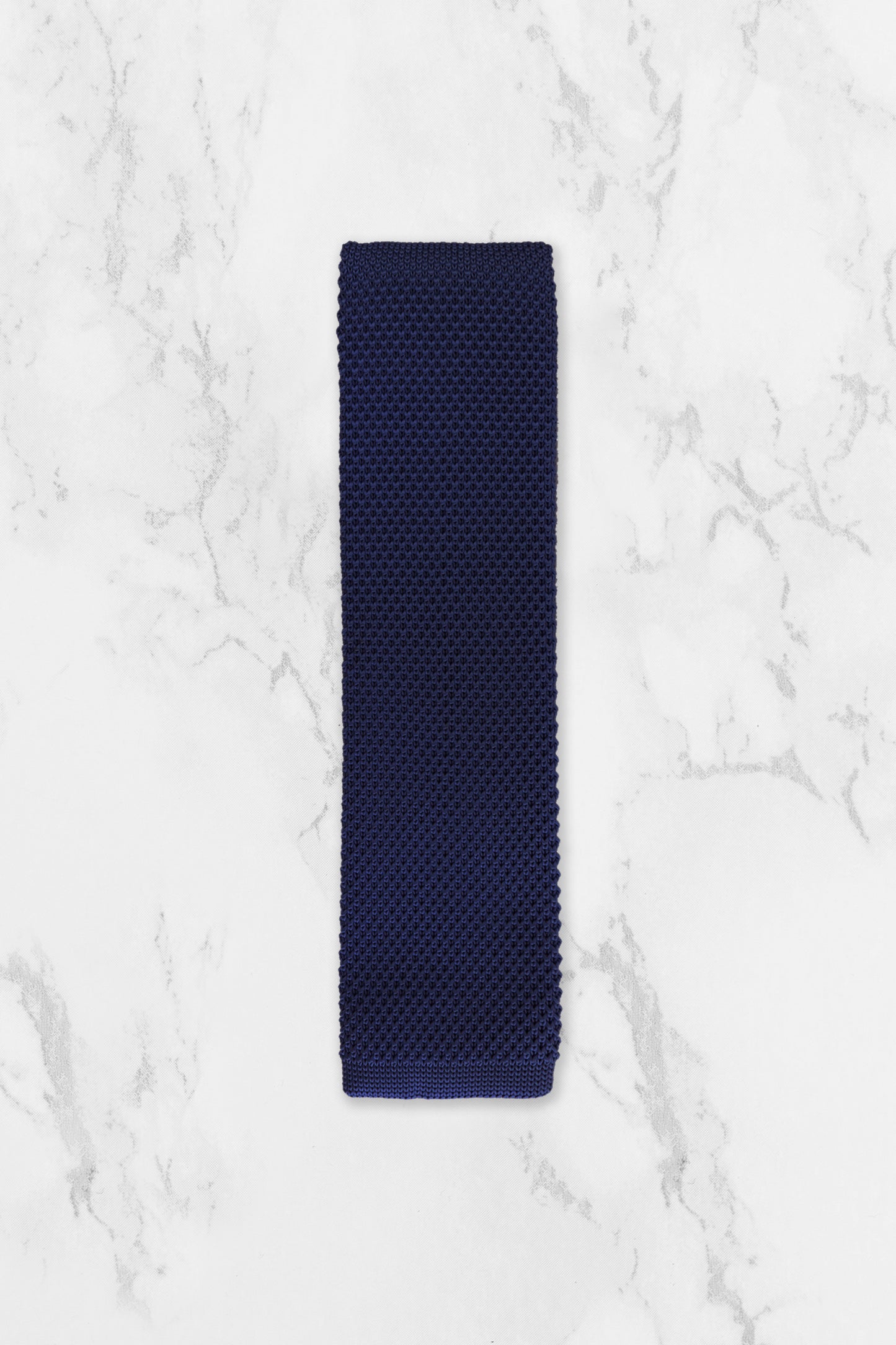 100% Polyester Diamond End Knitted Tie - Navy Blue