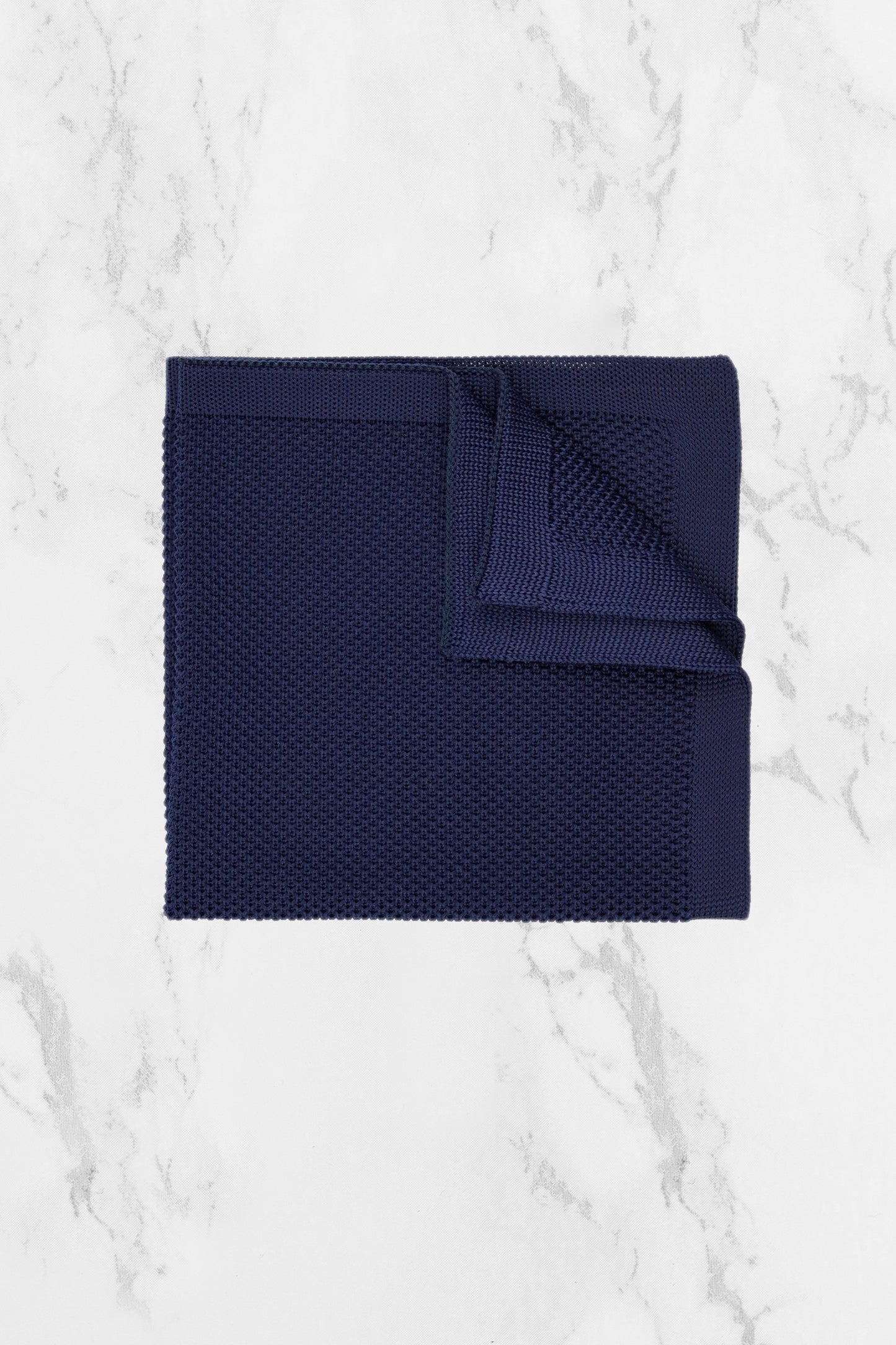 100% Polyester Diamond End Knitted Tie - Navy Blue