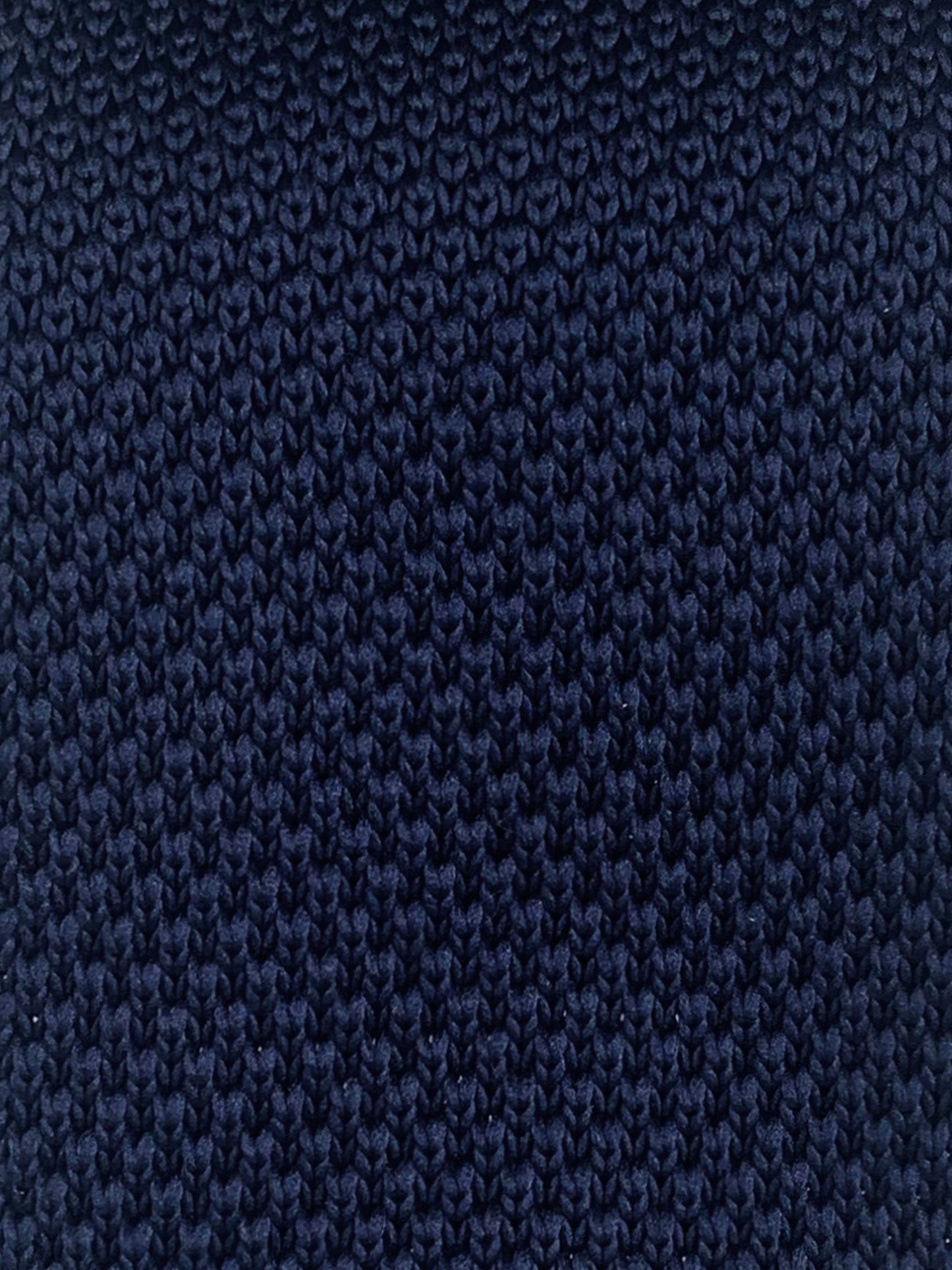 100% Polyester Square End Knitted Tie - Navy Blue