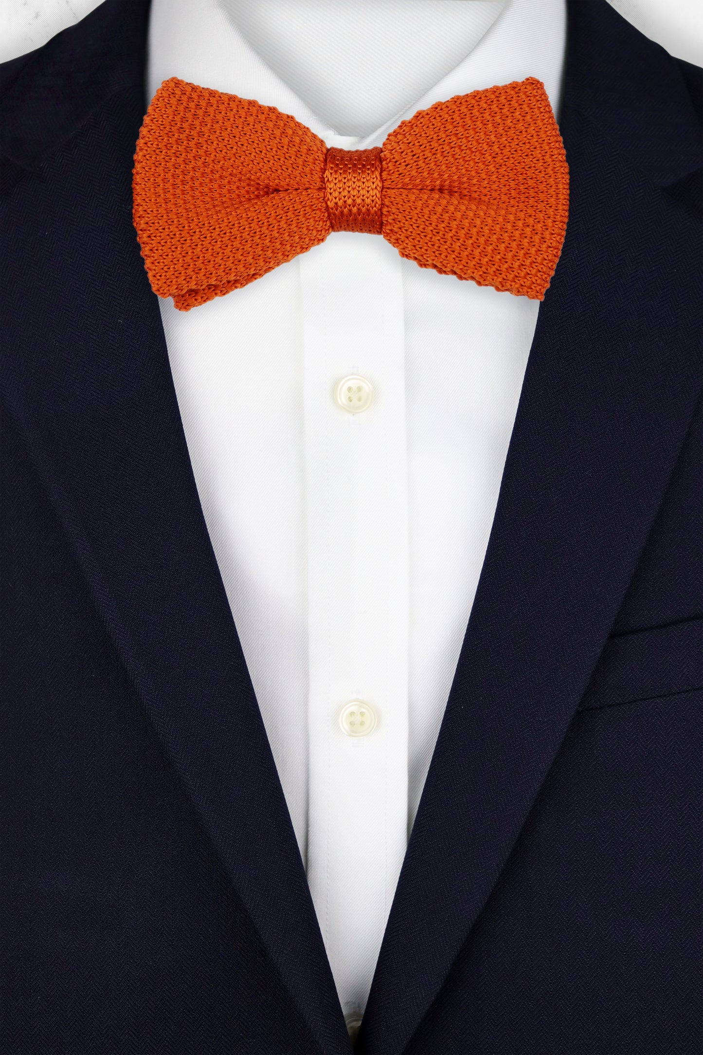 100% Polyester Diamond End Knitted Tie - Orange