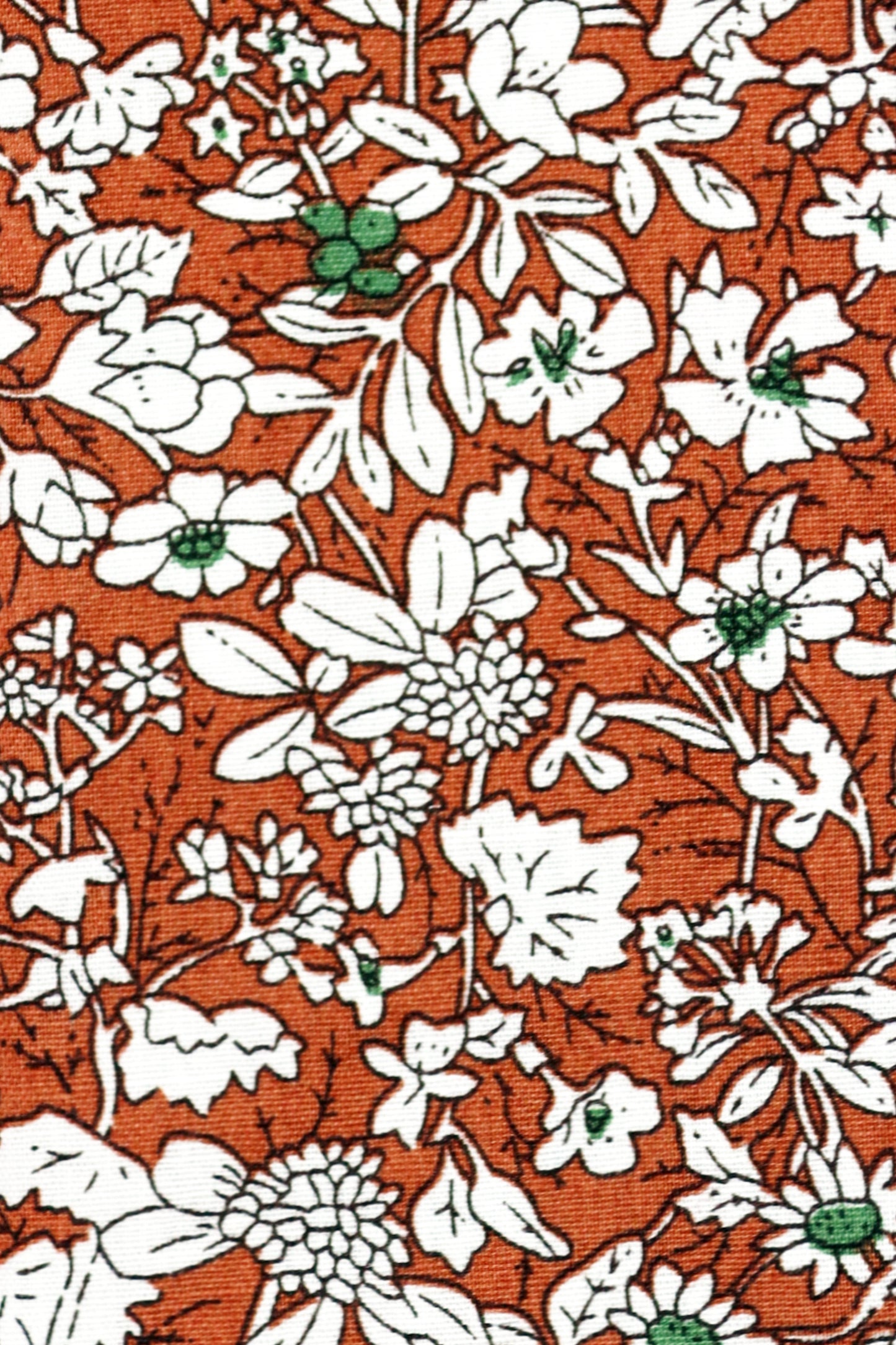 100% Cotton Floral Print Bow Tie - Orange & White