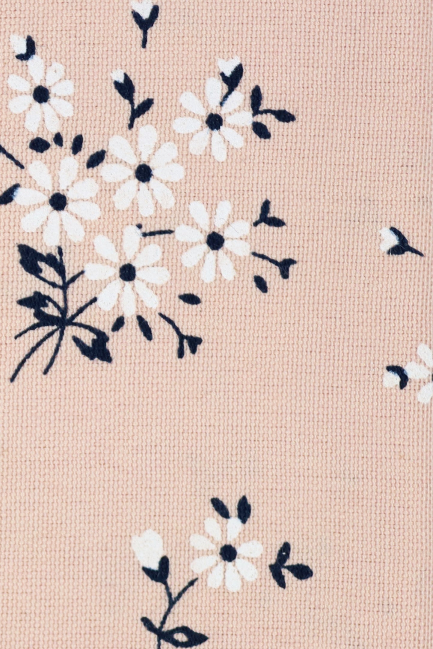 100% Cotton Floral Print Pocket Square - Peach & Navy