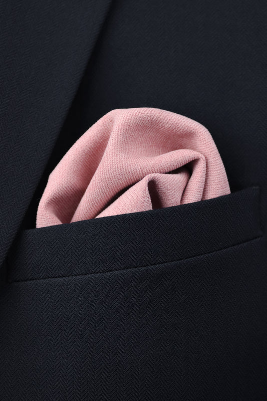 100% Brushed Cotton Suede Pocket Square - Pink