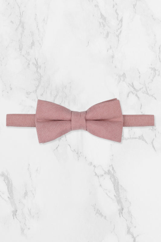 100% Brushed Cotton Suede Bow Tie - Pink