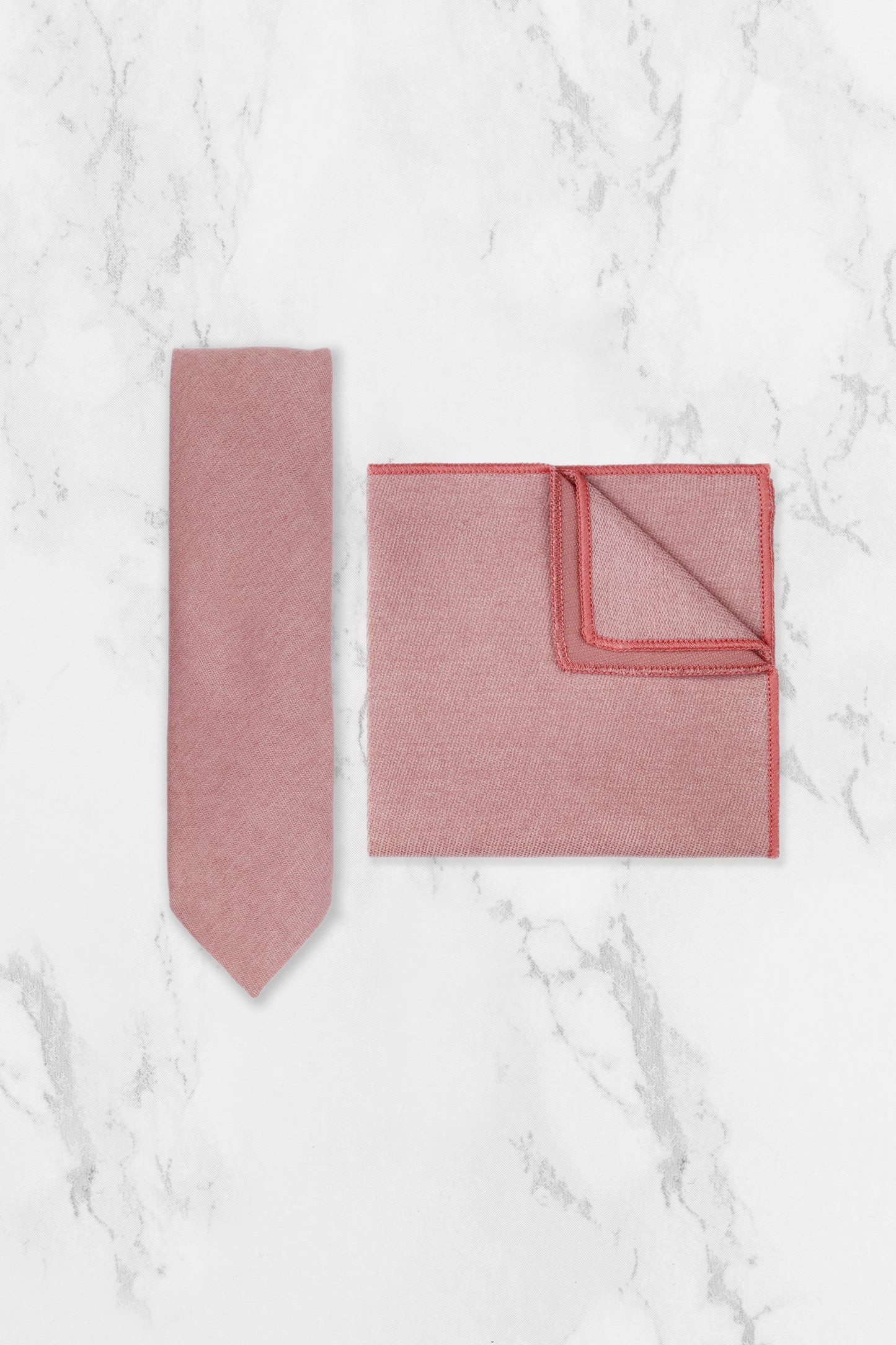 100% Brushed Cotton Suede Tie - Pink