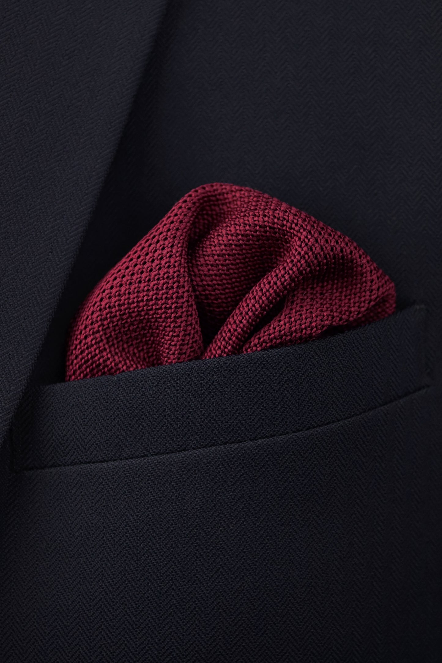 100% Polyester Diamond End Knitted Tie - Burgundy Red
