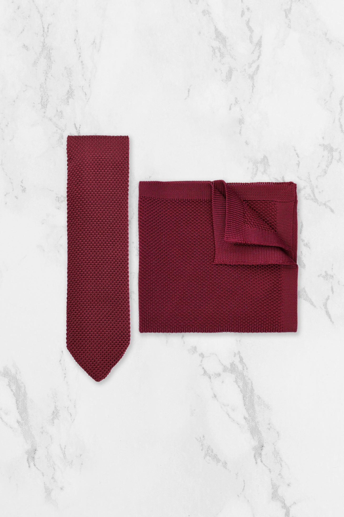 100% Polyester Knitted Bow Tie - Burgundy Red