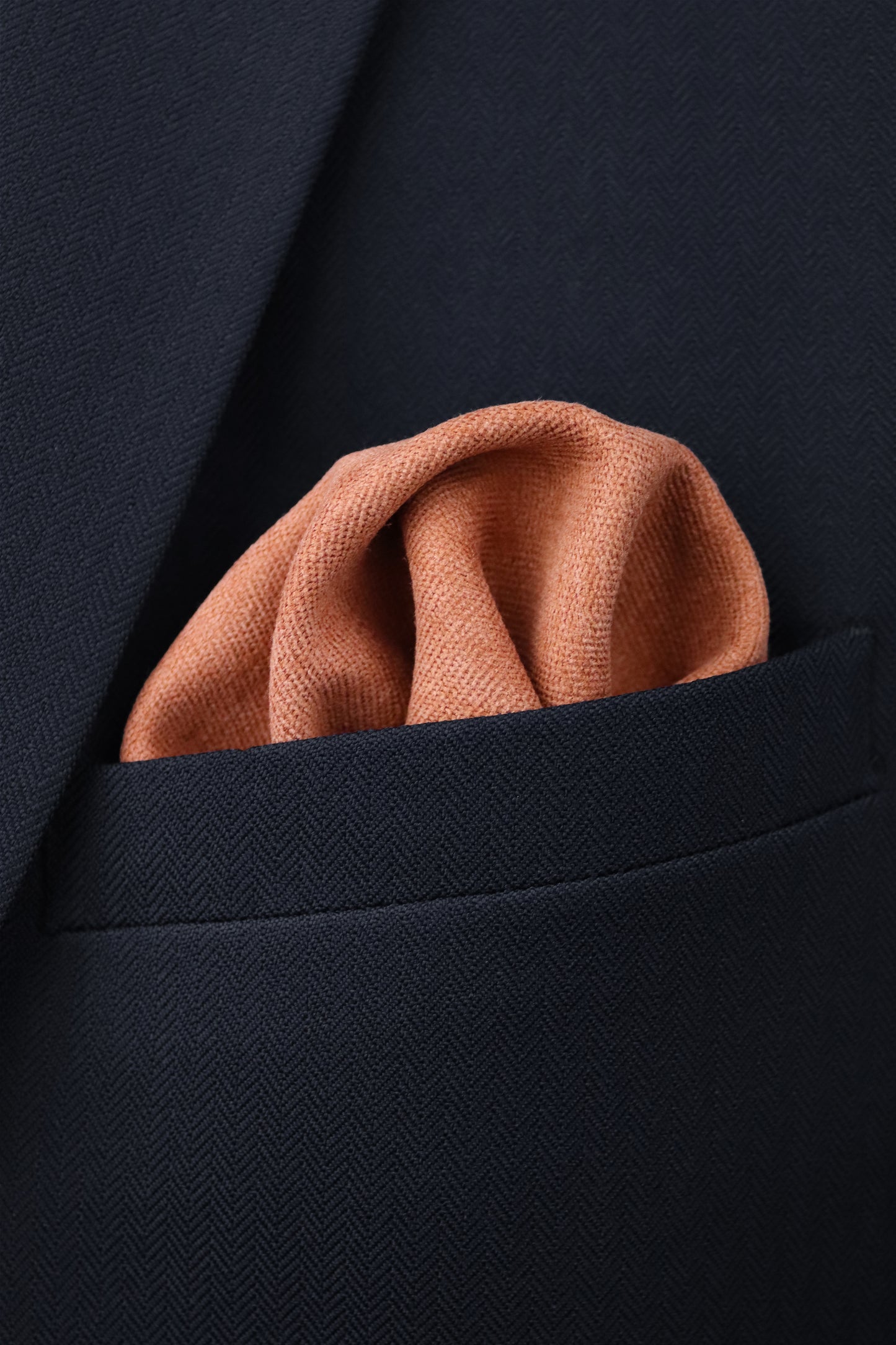 100% Brushed Cotton Pocket Square - Burnt Orange