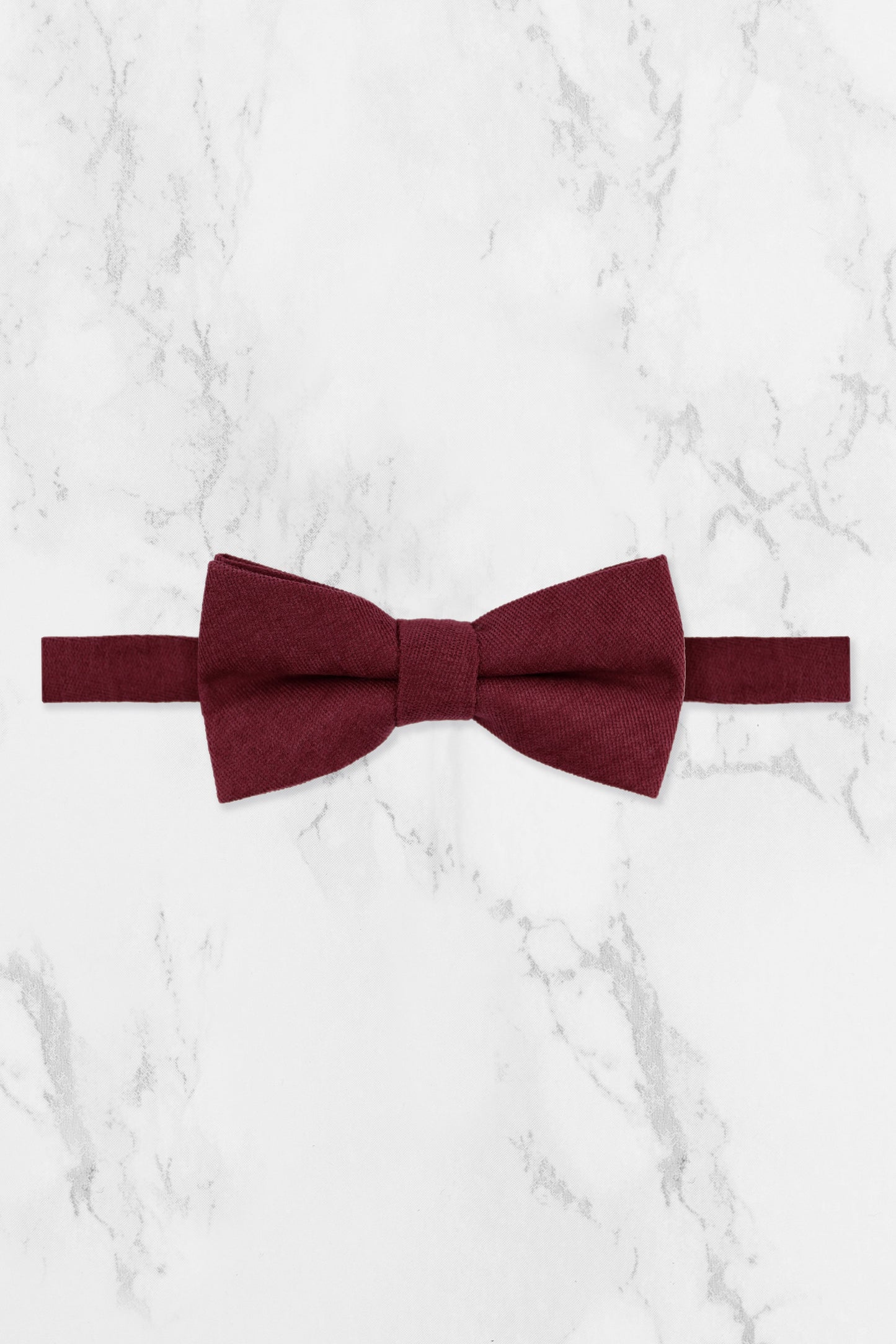 100% Brushed Cotton Suede Tie - Burgundy Red