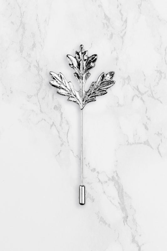 Maple Leaf Lapel Pin - Silver