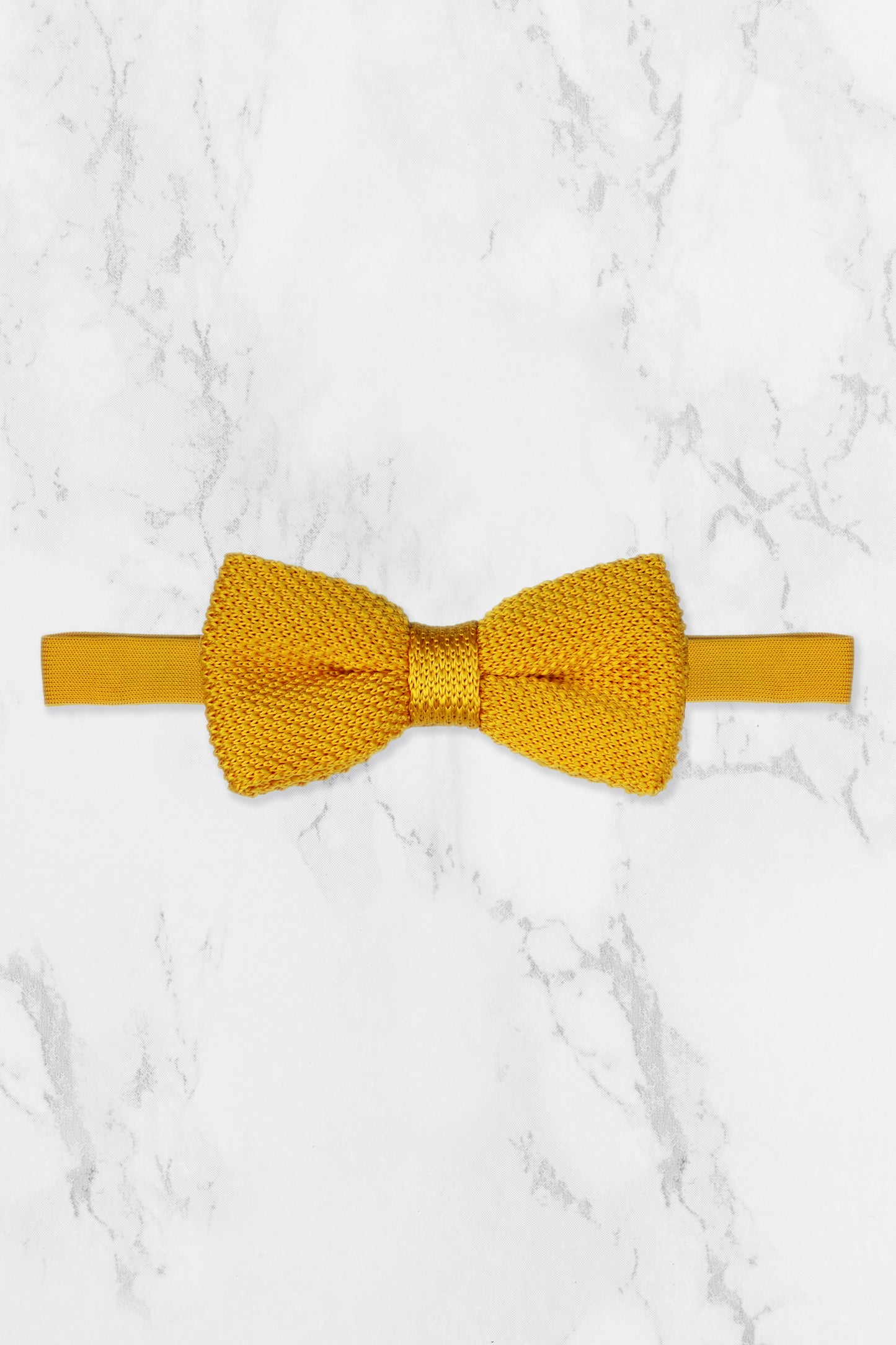 100% Polyester Square End Knitted Tie - Mustard Yellow