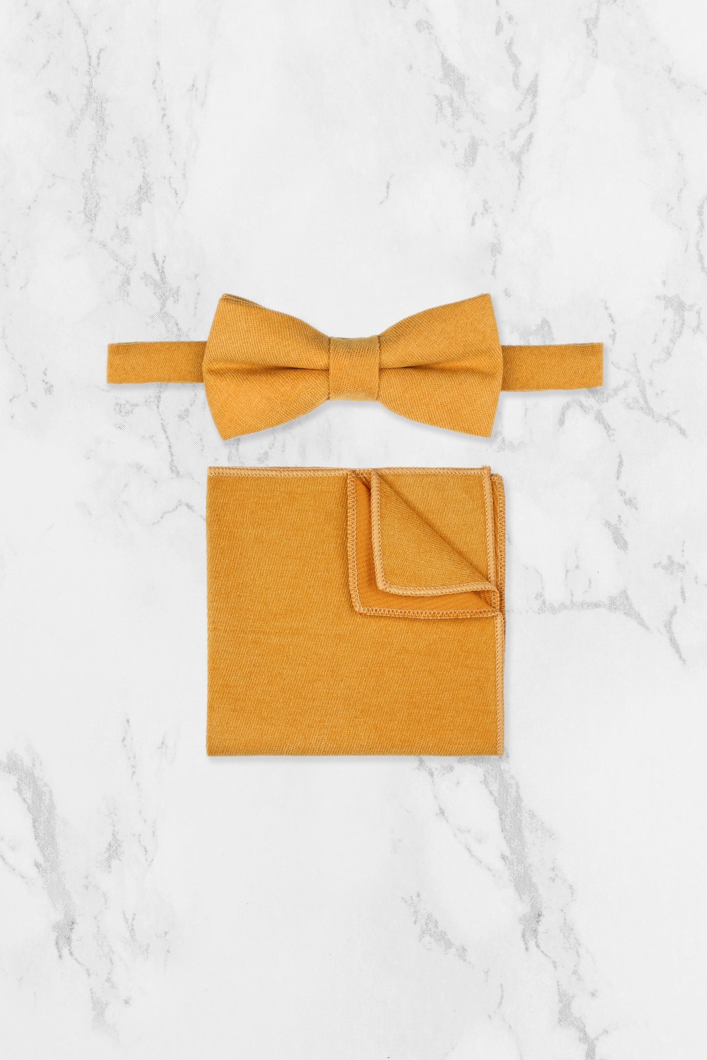 100% Brushed Cotton Suede Tie - Mustard Yellow